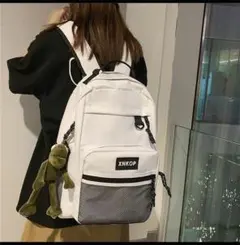 レディースリュック ホワイト 韓国リュック 推し活 通学リュック ユニセックス
