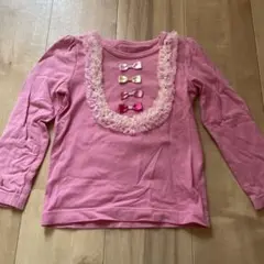 パンパンチュチュ⭐︎フリル＆リボン 長袖カットソー ピンク〈110サイズ〉