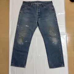 Levis 501xx ペイント加工 W38 L32 ブルーストレートデニム L