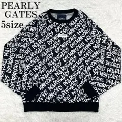 極美品 パーリーゲイツ 蓄熱スニード ロゴ総柄 ロゴパッチ メンズ ゴルフウェア