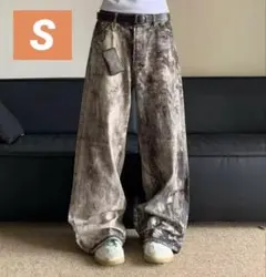 ウォッシュドデニム リアルツリー S バギーパンツ ワイドパンツ カモフラ