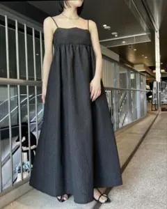 ジャガード　キャミワンピース　エンボス　美品