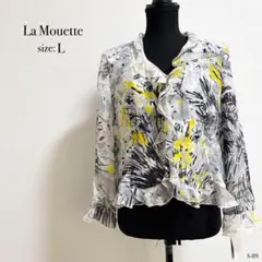 ☆タグ付未使用☆ La Mouette 花柄 ブラウス シルク Lサイズ