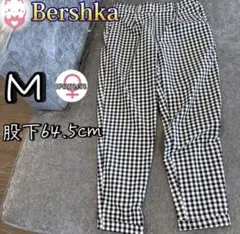Bershka ギンガムチェック テーパードパンツ ウエストゴム M レディースのサムネイル