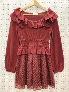 平成レトロ 姫ギャル 姫カジ 古着 LIZLISA ボリュームフリル装飾ワンピ