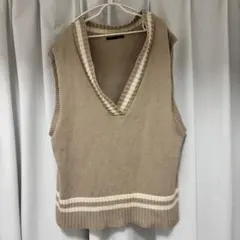 Heather ベージュ Vネックニットベストのサムネイル