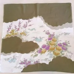 花柄 風呂敷 白地 緑