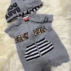 [美品]BABY DOLL フード付きロンパース グレー