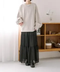 チュールティアードスカート