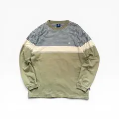 高配色！90s00s HANGTEN ハンテン ロンT マルチボーダー Lのサムネイル