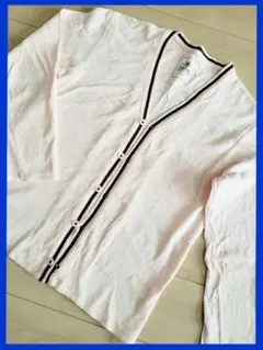 メンズ　春色　カーディガン　ピンク　XL