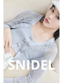 SNIDELリボンビジューシアーカーディガン ビスチェ 2点セット ブルー