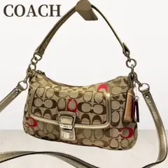 極美品/2way!!COACH コーチ ハンドバッグ ショルダー ポピー ピンク