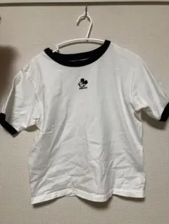 ミッキーマウス刺繍 Tシャツ 白