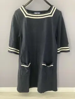 BEAMS HEART ネイビー ストライプ チュニック