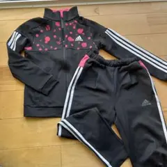 adidas ジャージ 黒・ピンク　150サイズ　上下セット