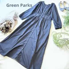 Green Parksグリーン パークスウエストマークワンピース オフィス