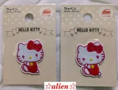 〒①【キティちゃん☆アイロンワッペン2個セット】(*•̀ᴗ•́*)وサンリオ