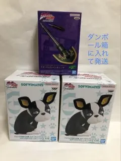 ジョジョの奇妙な冒険　イギーフィギュア2体、スタンドの矢ペンキャップセット