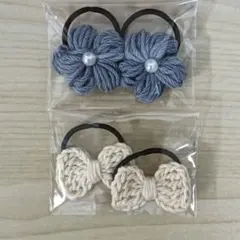ベビー　キッズ　お花　ヘアゴム　赤ちゃん　子ども　くすみカラー　ヘアアクセサリー