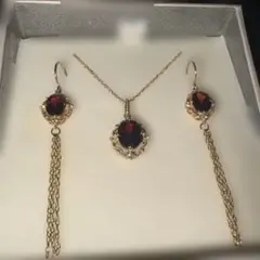 ユ*キ様 K10 アルマダインガーネット ネックレス ピアス セットのサムネイル