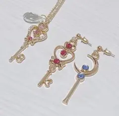セーラームーン キャラクター ピアス ネックレス アクセサリー セット