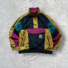 【80s〜90s】PUMAハーフジップナイロンアノラックジャケット　ドローコード