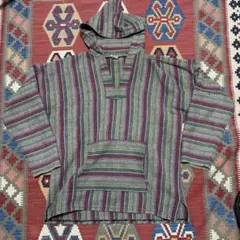 レア！ヴィンテージメキシカンパーカー 100%コットン マルチカラー L