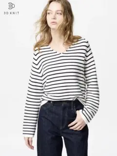 UNIQLO 3DコットンリラックスVネックセーター