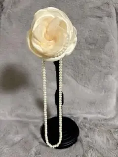 コサージュ パールネックレス付き 冠婚葬祭 ベージュ