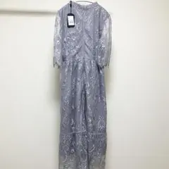 DRESS PLUS レーススタンドカラーワンピースドレスパーティードレス