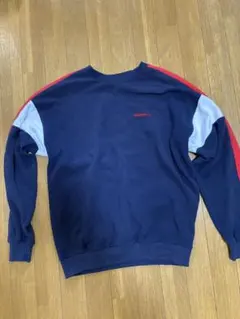90s adidas トレフォイル スウェット韓国製 ネイビー×レッド