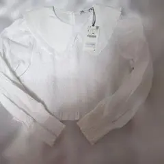 最終値下げ。ZARAシャーリング大襟ブラウスLサイズ新品未使用