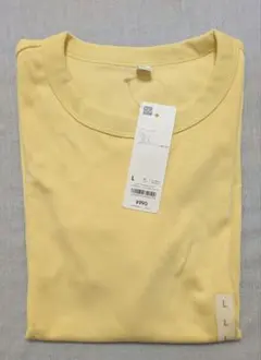 GU コットンスムースクルーネックT イエロー L