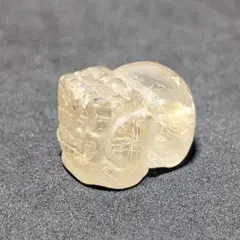 パワーが漲る ゴールドルチル クォーツ 貔貅 ヒキュウ 金針水晶 1点限り