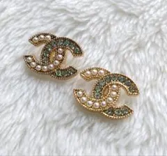 vintageCHANELボタン 4個セット ラインストーン&パール
