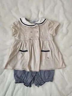 【美品】ファミリア　familiar マリン　ロンパース　70