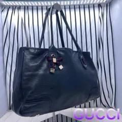 【美品】GUCCIグッチ プリンシーシェリーラインオールレザートートバッグ