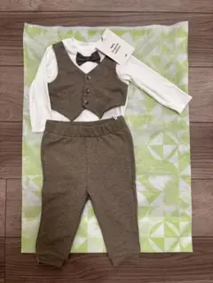 H&M タキシード風ロンパースパンツセット　70サイズ