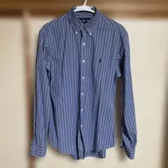 Ralph Lauren カスタムフィット 長袖シャツ 青と白ストライプ