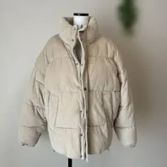 メンズ　大きめサイズのコーデュロイダウンジャケット