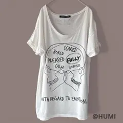 HEAVEN AND EARTH スカルグラフィック Tシャツ