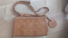 zucchero filato レザー ショルダーバッグ 編み込み