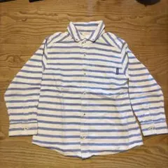 HusHush ハッシュアッシュ 110cm　ボタンシャツ ストライプ綿100%