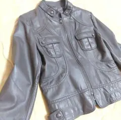 レザージャケット 本革 ライダース アルパカ グレー ベージュ グレージュ