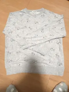 スヌーピー柄 グレー トレーナー L