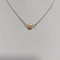 特価、41センチベビーピンク淡水パール一粒の シンプル ネックレス