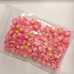 花柄ピンク 50g ビーズ まとめ売りパーツ