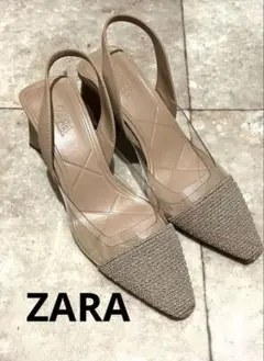 ZARA ザラ　サンダル　パンプス　クリア　ミュール　ヒール　22.5㎝