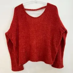 【L】CHOCOLATE オレンジ セーター 2wayねじりデザイン